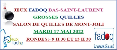 Quilles Mont-Joli hôte des jeux de la FADOQ